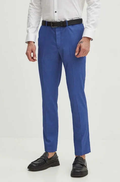 Spodnie męskie slim melanżowe kolor niebieski