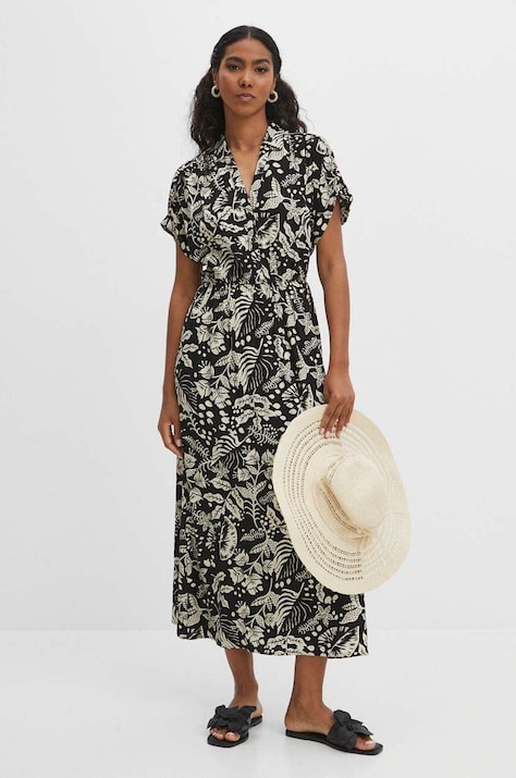 Haljina Medicine boja: crna, midi, širi se prema dolje