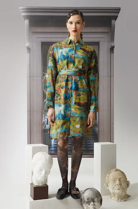 Sukienka midi z kolekcji Eviva L'arte kolor multicolor
