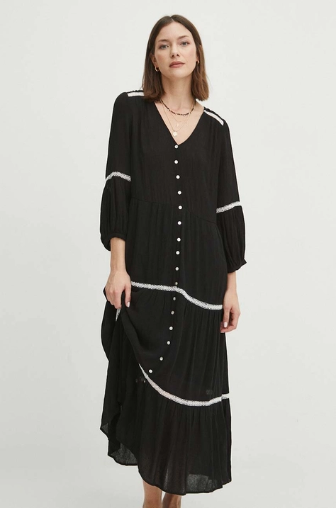 Medicine rochie culoarea negru, maxi, oversize