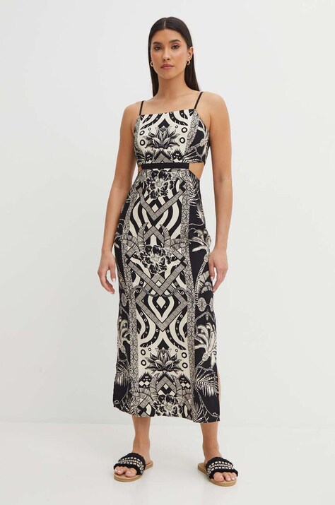 Medicine rochie culoarea negru, midi, mulată