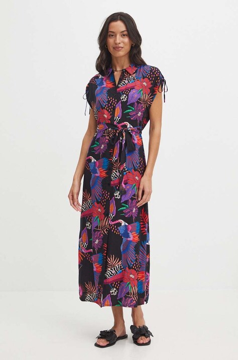 Medicine rochie culoarea negru, maxi, dreaptă