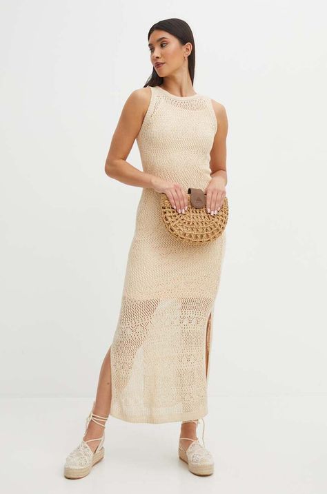 Haljina Medicine boja: bež, maxi, uska