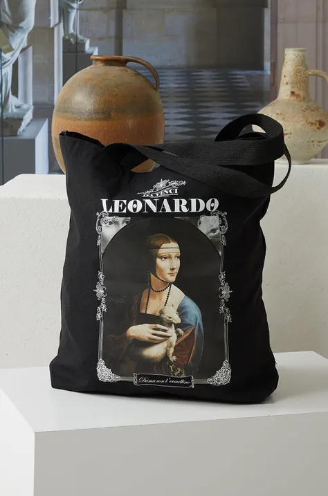 Bavlněná taška dámská z kolekce Eviva L'arte černá barva