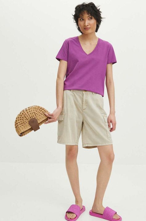 Хлопковая футболка Medicine женская цвет фиолетовый