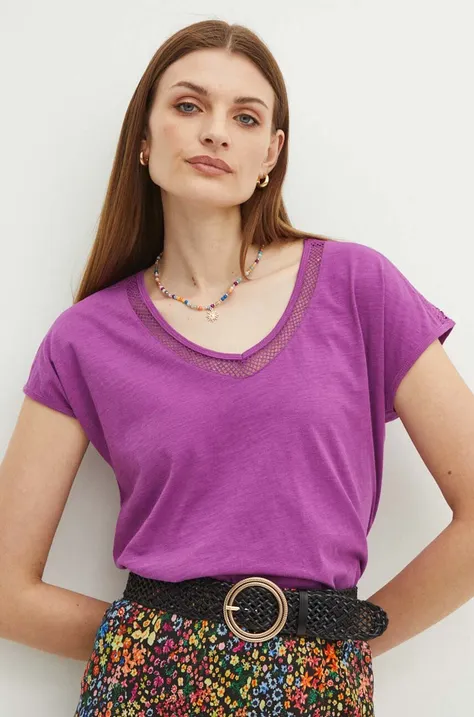 Хлопковая футболка Medicine женский цвет фиолетовый