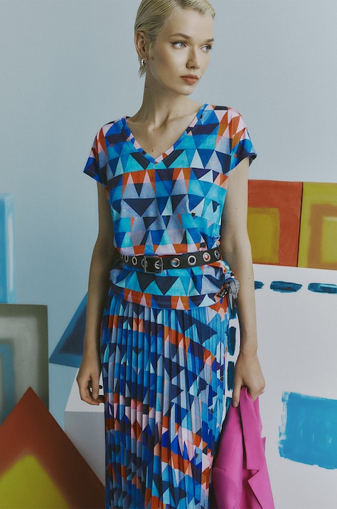 T-shirt bawełniany damski z kolekcji Jerzy Nowosielski x Medicine kolor multicolor