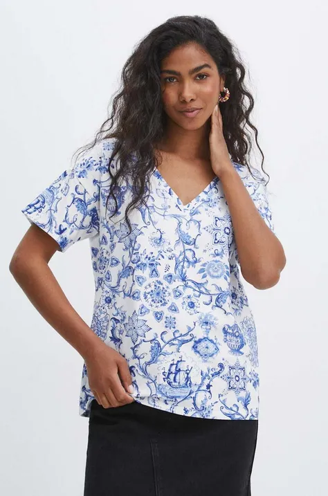 Βαμβακερό μπλουζάκι Medicine γυναικείο, χρώμα: άσπρο