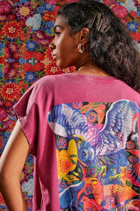 Medicine pamut póló női, rózsaszín