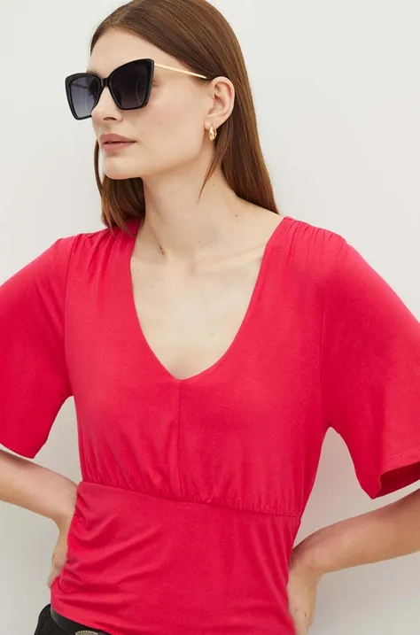 Tričko dámske s prímesou elastanu ružová farba