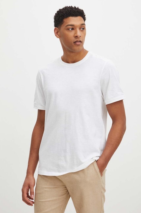 Medicine t-shirt bawełniany męski kolor biały gładki