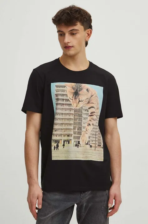 Bavlnené tričko pánske z kolekcie Graphics Series čierna farba