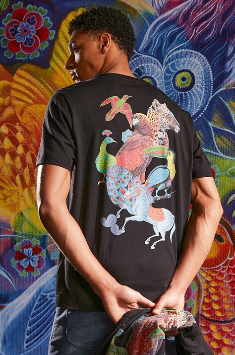 T-shirt bawełniany męski z kolekcji Jane Tattersfield x Medicine kolor czarny
