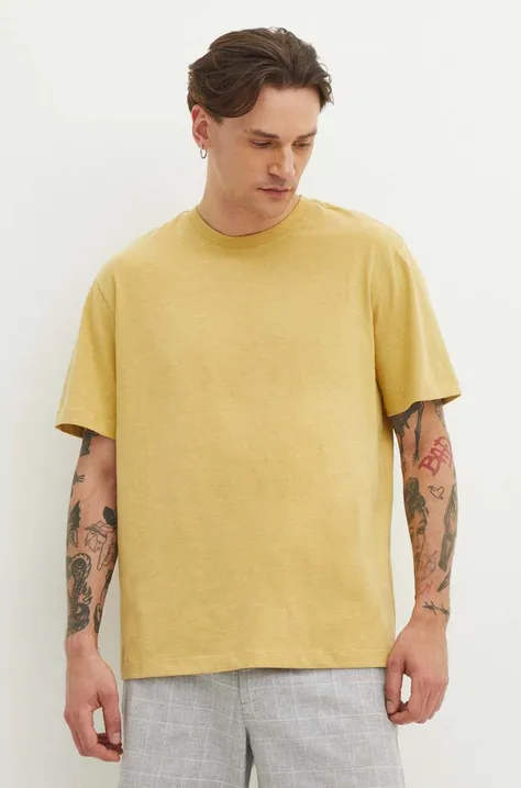 Pamučna majica Medicine za muškarce, boja: žuta, bez uzorka