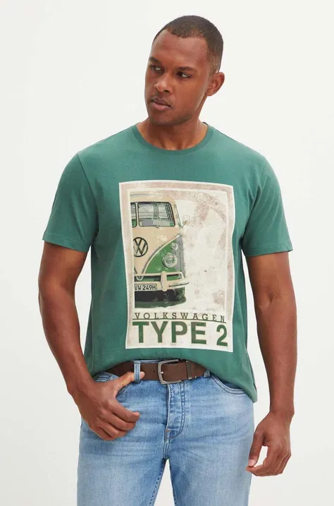 Бавовняна футболка Medicine чоловіча колір зелений з принтом