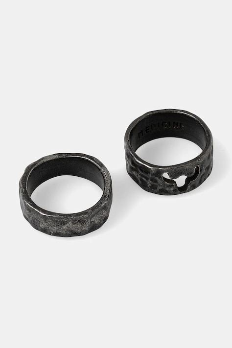 Prstienky nehrdzavejúcej ocele (2-pack) strieborná farba