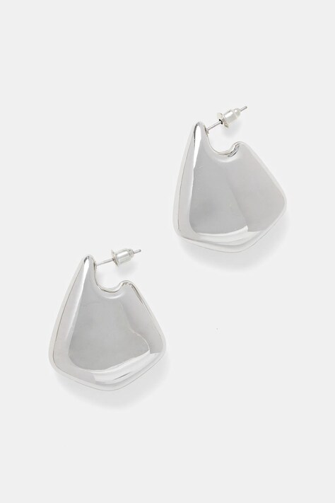 Kolczyki damskie o nieregularnym kształcie kolor srebrny