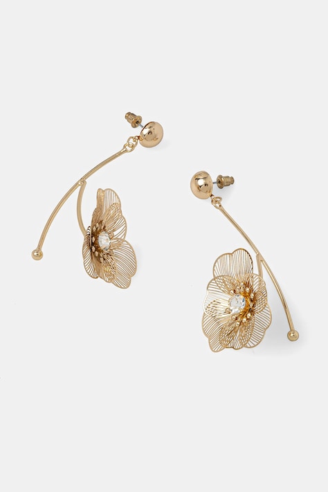 Kolczyki damskie z ozdobnymi zawieszkami kolor złoty