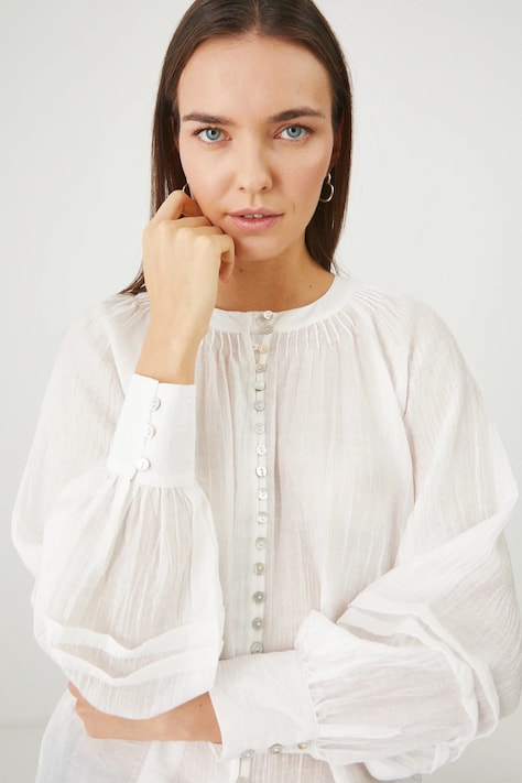 Блузка Medicine жіноча колір білий однотонна