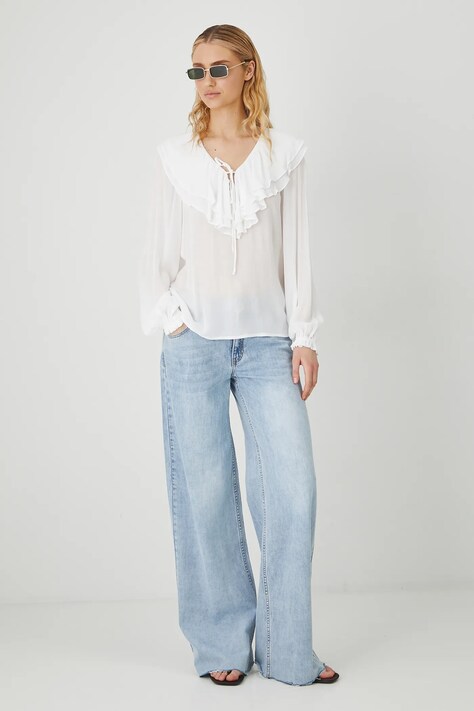 Medicine bluza culoarea alb, neted