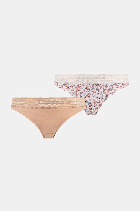 Figi bawełniane damskie briefs z elastanem wzorzyste (2-pack) kolor multicolor