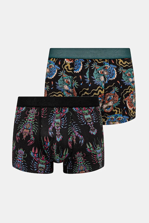 Bokserki bawełniane męskie z elastanem wzorzyste (2-pack) kolor multicolor