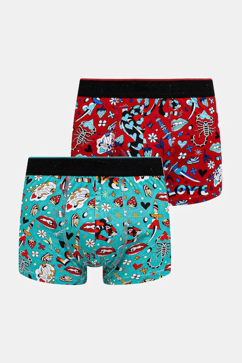 Bokserki bawełniane męskie z elastanem by Patryk Hilton (2-pack) kolor multicolor