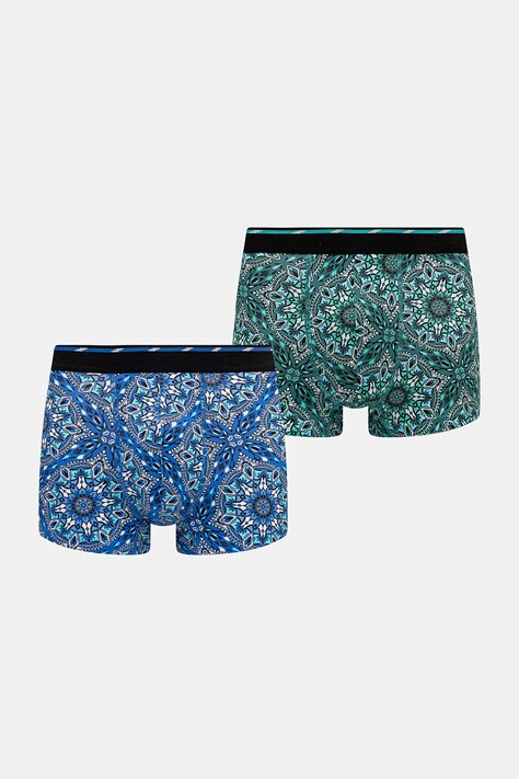 Bokserki bawełniane męskie z elastanem wzorzyste (2-pack) kolor multicolor