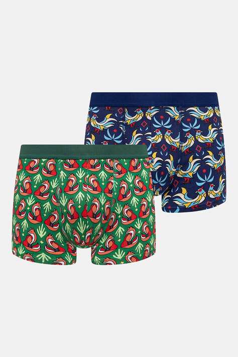 Bokserki bawełniane męskie z elastanem wzorzyste (2-pack) kolor multicolor