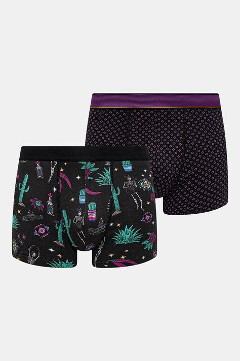 Bokserki bawełniane męskie z elastanem wzorzyste (2-pack) kolor multicolor