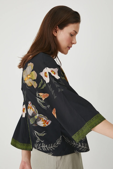 Medicine bluza femei, culoarea negru, modelator