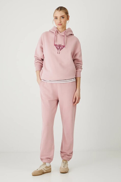 Bluza damska z ozdobnym haftem kolor różowy