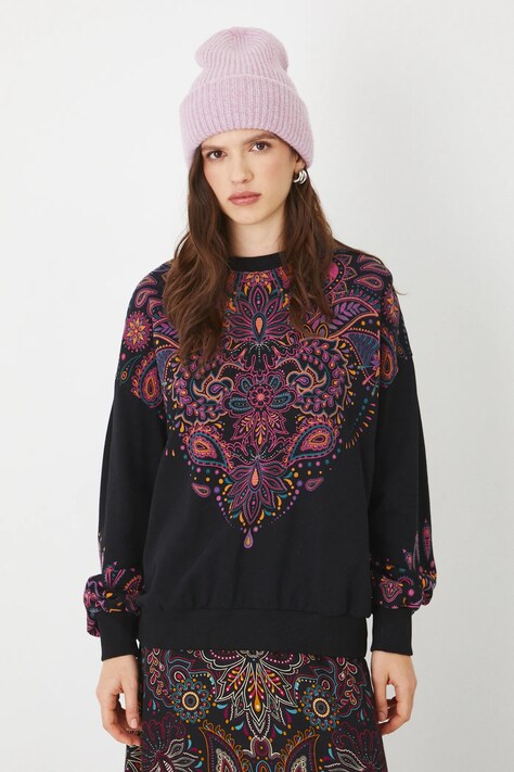 Mikina Medicine dámská, černá barva, s potiskem