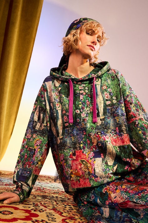 Medicine bluza damska kolor multicolor z kapturem wzorzysta