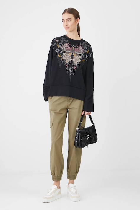 Bavlněná mikina dámská s potiskem šedá barva