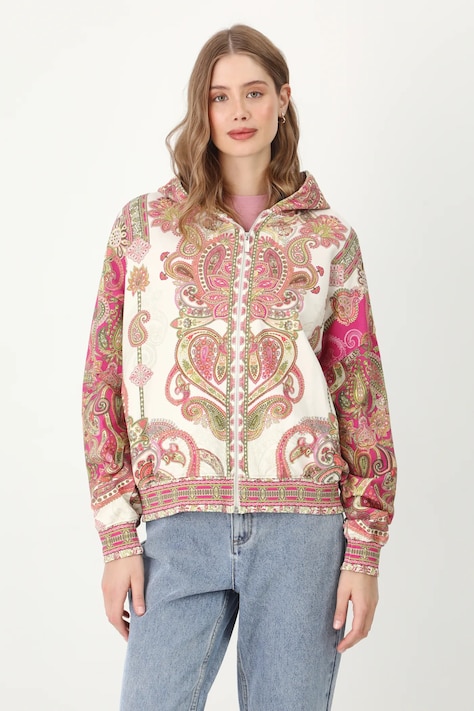 Bluza damska z kapturem wzorzysta kolor multicolor