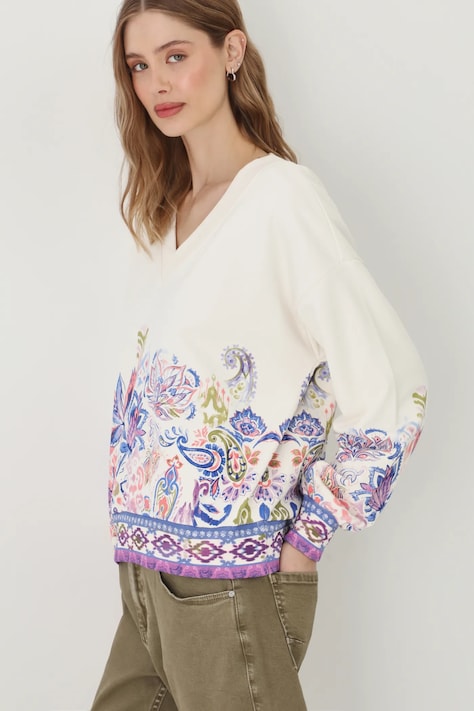 Medicine bluza femei, culoarea bej, cu imprimeu