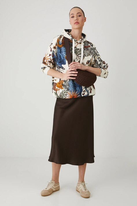 Bluza damska z kapturem wzorzysta kolor multicolor