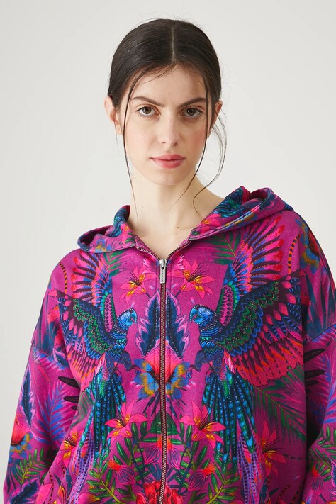 Medicine bluza damska kolor multicolor z kapturem wzorzysta