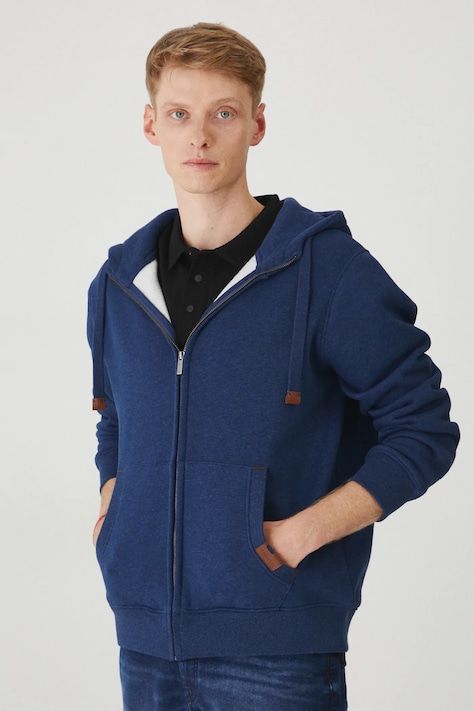 Mikina Medicine pánská, tmavomodrá barva, s kapucí, melanžová