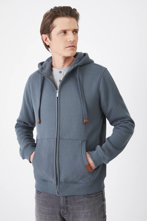 Medicine felső zöld, férfi, melange, kapucnis