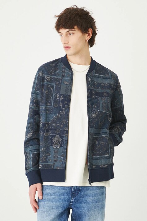 Mikina Medicine pánská, tmavomodrá barva, vzorovaná