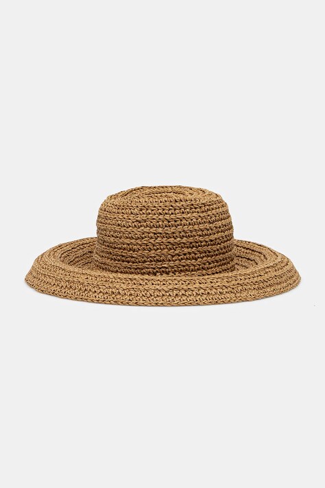 Kapelusz damski handmade pleciony kolor beżowy