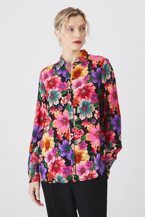 Koszula damska z wiskozy w kwiaty kolor multicolor