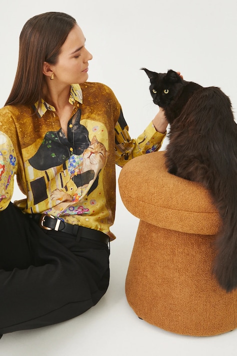 Риза Medicine дамска със свободна кройка с класическа яка