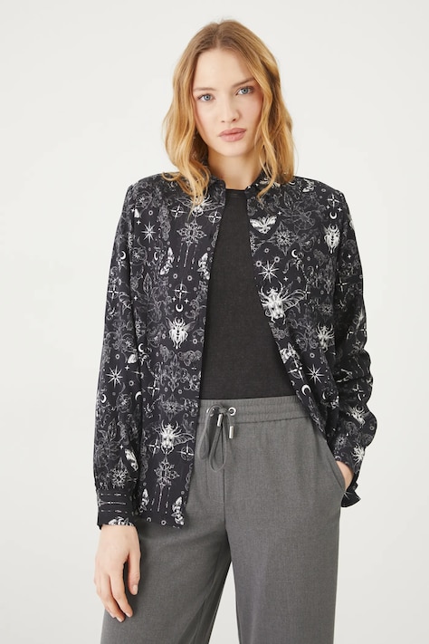 Сорочка Medicine жіноча колір чорний regular класичний комір