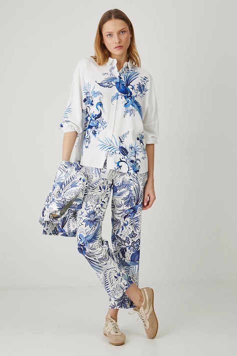 Рубашка с примесью льна Medicine женская relaxed классический воротник