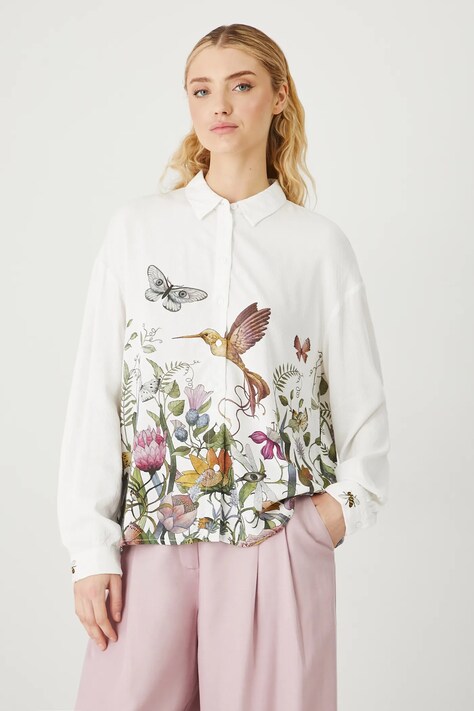 Рубашка Medicine цвет белый relaxed классический воротник