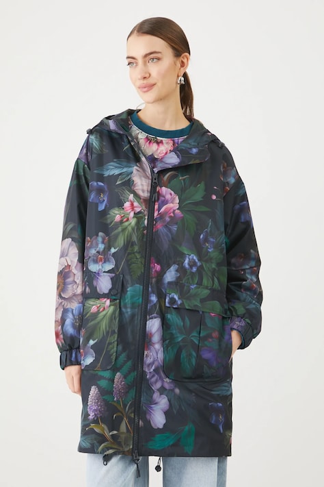 Parka damska oversize wzorzysta kolor czarny
