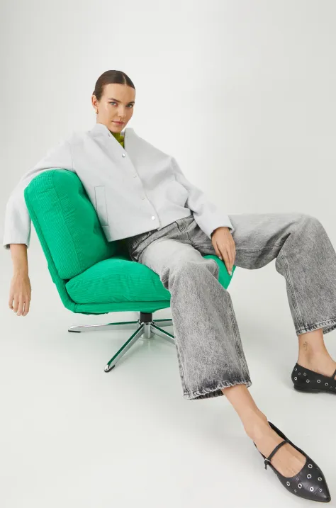 Μπουφάν από μίγμα μαλλιού Medicine χρώμα: γκρι